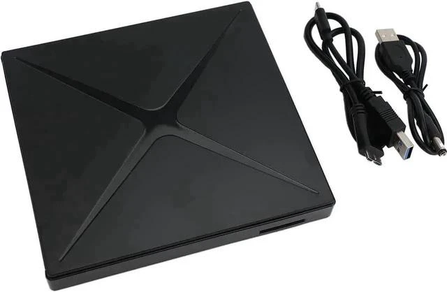 Main image of DVD Player for Laptop, USB 3.0 Type-C Dual Port Portable External CD DVD Drive, Drive Slim DVD/CD ROM Rewriter Burner Support SD cards Reader for Laptop Desktop PC Windows Linux OS Apple Mac