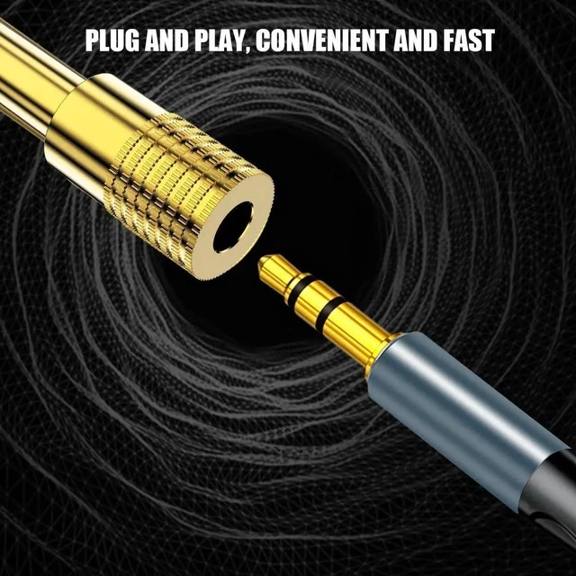 Alt view image 7 of 7 - Gold Plated 1/4 to 3.5mm Adapter, 6.35mm (1/4 inch) Male to 3.5mm (1/8 inch) Female Stereo Audio Adapter for Aux Cable, Guitar Amplifier, Headphone - 3 Pack