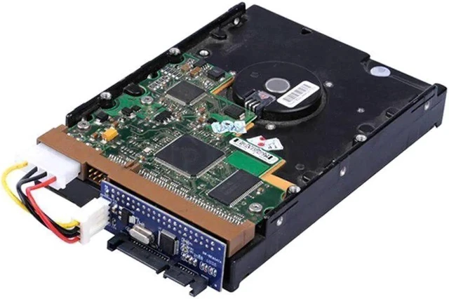 Alt view image 3 of 3 - 3.5" IDE to 2.5" 3.5" SATA HDD Adapter 40Pin IDE Male to 22pin SATA SSD Card with Molex 4Pin to floppy drive power supply cable