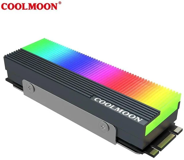 Alt view image 4 of 5 - Colorful ARGB M2 SSD Heatsink 5V 3Pin NVME NGFF M.2 2280 Solid State Drive Hard Disk Cooling Radiator Heat Sink Cooler Vest Aluminum Heat Sink with Thermal Pad