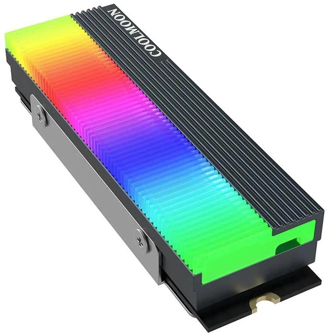 Alt view image 3 of 5 - Colorful ARGB M2 SSD Heatsink 5V 3Pin NVME NGFF M.2 2280 Solid State Drive Hard Disk Cooling Radiator Heat Sink Cooler Vest Aluminum Heat Sink with Thermal Pad