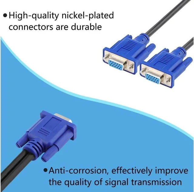 Alt view image 6 of 6 - VGA Monitor Y-Splitter Cable,VGA 1 Male to Dual 2 VGA Female Adapter Converter Video Cable for Screen Duplication - 1 Foot