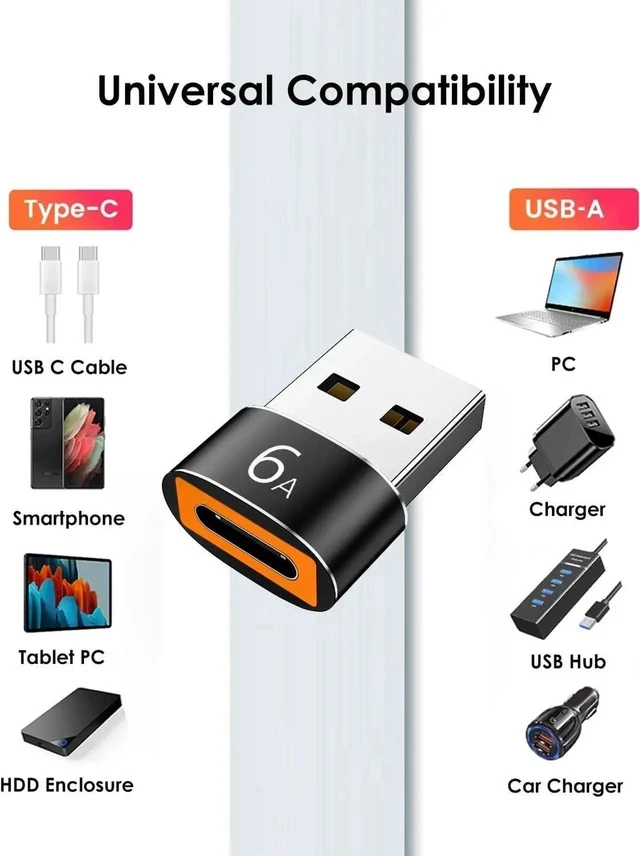 Alt view image 2 of 7 - USB to USB C Adapter 4 Pack USB C Female to USB A Male Adapter Type C to USB A Charger Cable Converter Compatible with iPhone 15 14 13 12 Pro Apple Watch Airpods Galaxy S23 S22 S21