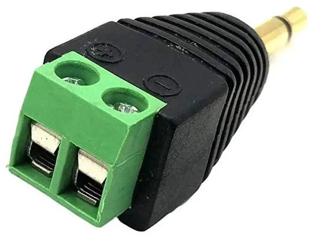 Alt view image 2 of 5 - 5 Pack 1/8" 3.5mm TS Male Jack Terminal Block Connector, 3.5 Mono Audio Plug Headphone AUX Balun Bolt Screw Solderless Terminal Adapter