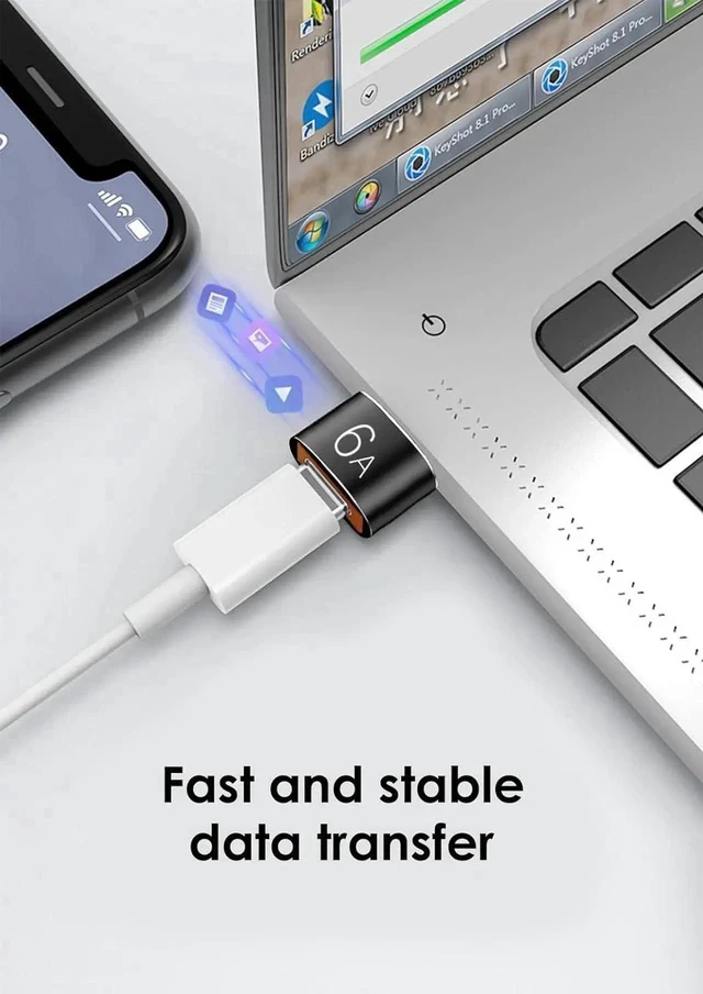 Alt view image 5 of 7 - USB to USB C Adapter 4 Pack USB C Female to USB A Male Adapter Type C to USB A Charger Cable Converter Compatible with iPhone 15 14 13 12 Pro Apple Watch Airpods Galaxy S23 S22 S21