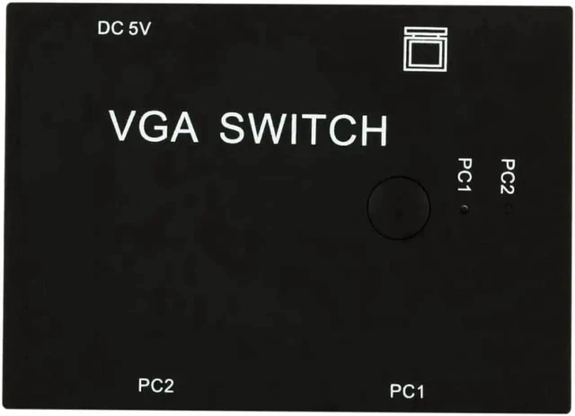 Alt view image 3 of 6 - 2 Port VGA SVGA Monitor Sharing Switch Box 2-in 1-Out for LCD PC TV Monitor