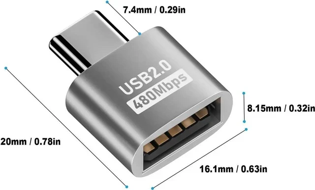 Alt view image 4 of 7 - USB C to USB Adapter 10Gbps, Type C Male to A Female Extension Adapater Support Data Transfer and Charging for Phone, Laptop, USB Keyboard 4 Pack (Silver)