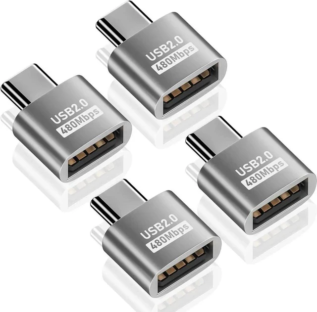 Alt view image 7 of 7 - USB C to USB Adapter 10Gbps, Type C Male to A Female Extension Adapater Support Data Transfer and Charging for Phone, Laptop, USB Keyboard 4 Pack (Silver)