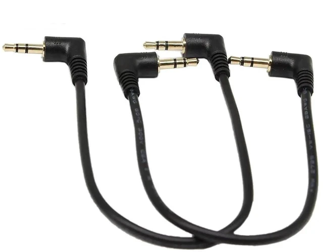 Alt view image 2 of 7 - 3.5mm Stereo Audio Cable, (2-Pack) Gold Plated 90 Degree Right & Left Angled 3.5mm Male to Male Stereo Audio Cable for Smartphones, Tablets, Media Players(3-P,9inch)