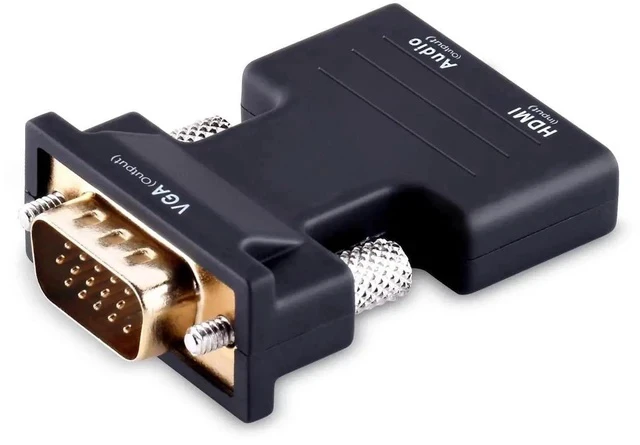 Alt view image 6 of 7 - Active 1080P Female HDMI to VGA Male Converter Adapter Dongle with 3.5mm Stereo Audio Portable HDMI Connector for Laptop PC PS3 Xbox STB Blu-ray DVD TV Stick