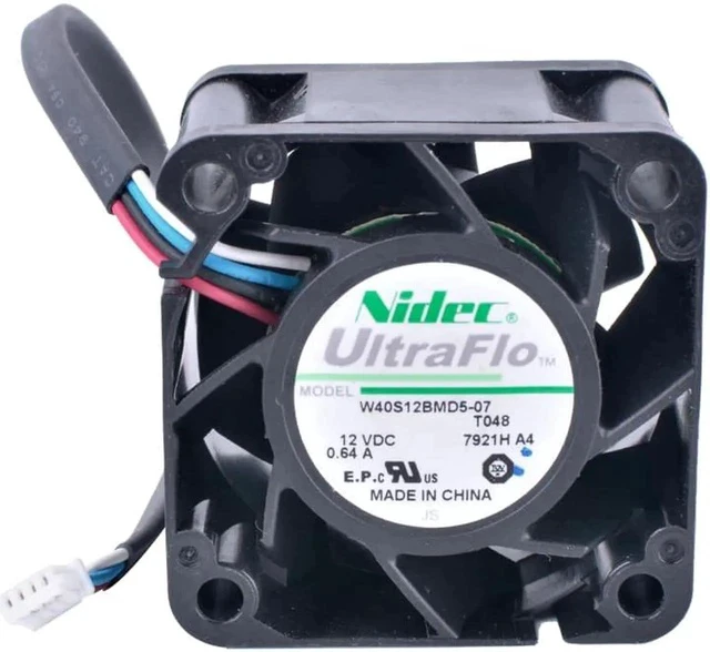Alt view image 3 of 4 - W40S12BMD5-07 4cm 40mm fan 4028 12V 0.64A 4-wire 4pin air volume server power cooling fan