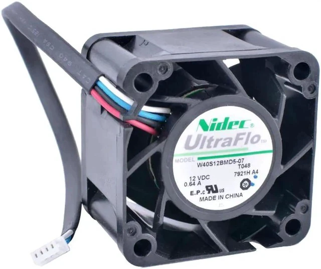 Alt view image 4 of 4 - W40S12BMD5-07 4cm 40mm fan 4028 12V 0.64A 4-wire 4pin air volume server power cooling fan