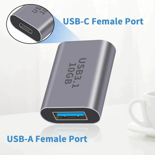 Alt view image 2 of 7 - USB C Female to USB Female Adapter 3.1 Gen2, 10Gbps Bi-Directional Type C to Type A Adapter OTG Adapter Support Data Sync and Charging for Laptop, PC, iPhone, MacBook Pro, Laptop