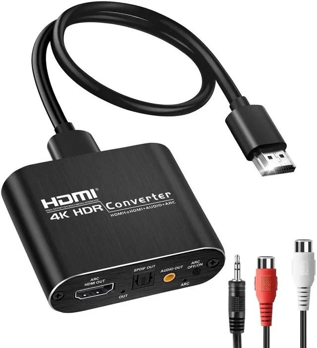 Main image of HDMI ARC Audio Extractor Converter 4K@60Hz, HDMI to Optical Toslink SPDIF + 3.5mm AUX Jack Stereo Audio Adapter Converter Splitter Inserter Embedder Support HDCP2.2 Digital PCM DTS 5.1
