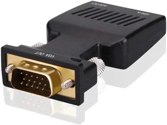 Alt view image 5 of 7 - HDMI Female to VGA Male Adapter,HDMI to VGA Converter 1080P with 3.5mm Audio Output Port Portable HDMI Connector for Laptop PC HDTV Projectors and Other HDMI Input Devices Black - HDMI TO VGA