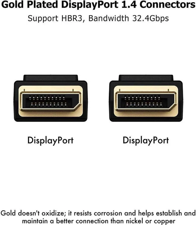 Alt view image 3 of 4 - DisplayPort Cable 1.4 Infinnet 8K DisplayPort 1.4 1.4a Cable 2K 280Hz 240Hz 165Hz 4K 160Hz 144Hz 1080p 390Hz 360Hz Display Port DP 1.4 Cable HBR3 Cord HDR DisplayPort Cable 2m (6 feet)