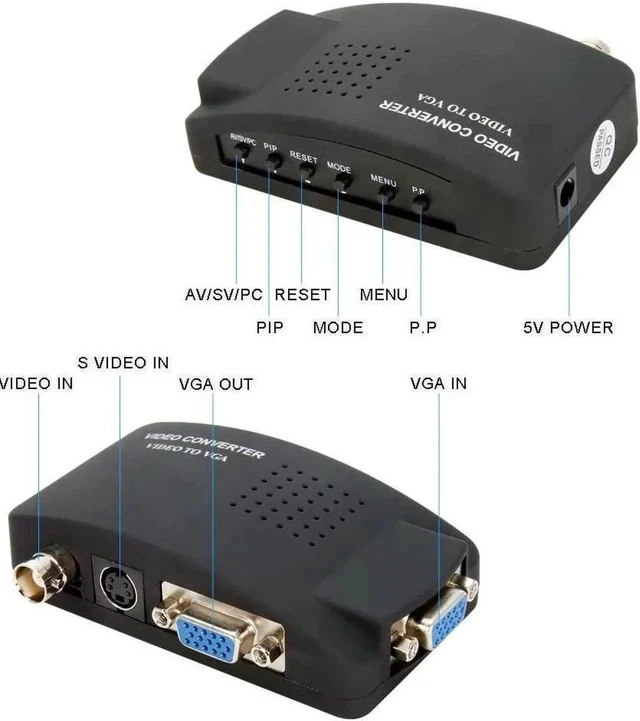 Alt view image 3 of 7 - CCTV Camera BNC S Video VGA to Laptop Computer PC VGA Monitor Converter Adapter Box