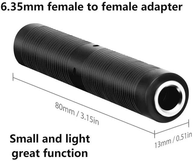 Alt view image 2 of 7 - 1/4 Inch TRS TS Coupler 6.35mm Female to Female Audio Adapter 6.35mm TRS Stereo TS Mono Jack Connector Extension for Microphone Guitar Speaker Tuner 2pcs