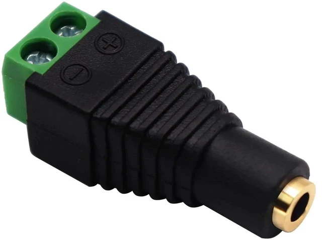 Alt view image 3 of 7 - 3.5mm Screw Terminal Gold Plated 3.5mm (1/8") TS Mono Female to 2 Pin Female Screw Terminal AUX Headphone Balun Solderless Converter Adapter(5-Pack/Female)