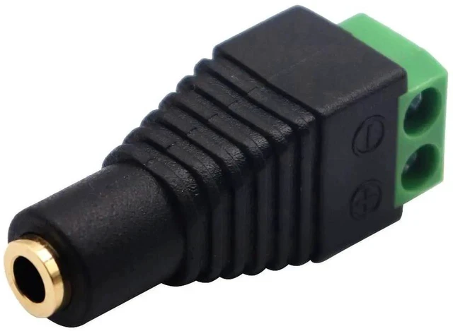 Alt view image 4 of 7 - 3.5mm Screw Terminal Gold Plated 3.5mm (1/8") TS Mono Female to 2 Pin Female Screw Terminal AUX Headphone Balun Solderless Converter Adapter(5-Pack/Female)