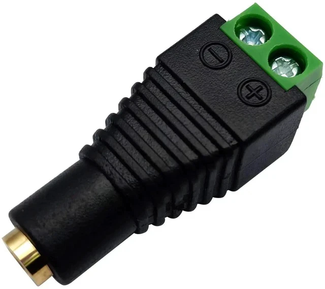 Alt view image 5 of 7 - 3.5mm Screw Terminal Gold Plated 3.5mm (1/8") TS Mono Female to 2 Pin Female Screw Terminal AUX Headphone Balun Solderless Converter Adapter(5-Pack/Female)