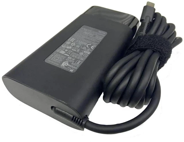 Alt view image 4 of 4 - New 90W USB-C AC Power Adapter Charger Replacement for HP TPN-DA08 L45440-003 904144-850, Compatible with HP Spectre x360 15t-bl100 Notebook Type-C Power Supply
