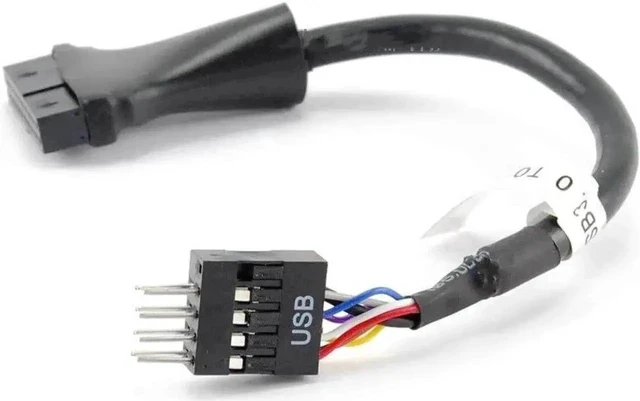 Alt view image 3 of 3 - 4 Inch USB 3.0 20-Pin Motherboard Header Female to USB 2.0 8-Pin Male Internal Adapter Cable