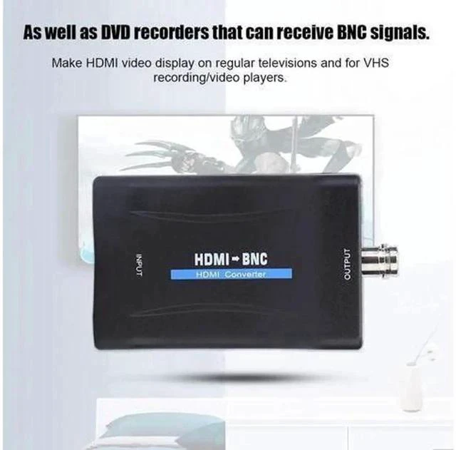 Alt view image 3 of 7 - HDMI to BNC Converter Video Adapter, with 3.5mm Audio Output, 480i 576i Resolution, Support NTSC/PAL Format for Full HD DVD/VHS/Video Player