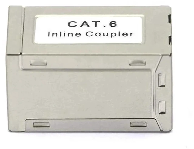 Alt view image 2 of 7 - 2 Pack Silver Shielded RJ45 Female to Female Inline Coupler, PoE Supported Ethernet Cable Extender Connector Compatible with Cat5/Cat5e/Cat6 LAN Cables