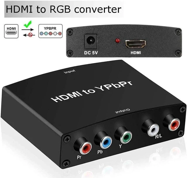 Main image of HDMI to YPbPr Converter , Aluminum 1080P HDMI in Component Out Converter, HDMI to RGB 5RCA Converter for MacBook TV Blu-Ray DVD PS4 DVD, PSP, Xbox 360(HDMI to Ypbpr)