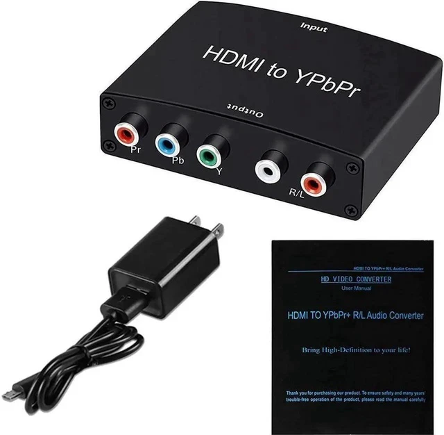 Alt view image 6 of 6 - HDMI to YPbPr Converter , Aluminum 1080P HDMI in Component Out Converter, HDMI to RGB 5RCA Converter for MacBook TV Blu-Ray DVD PS4 DVD, PSP, Xbox 360(HDMI to Ypbpr)