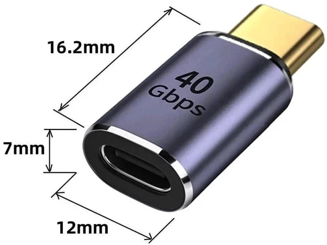 Alt view image 3 of 6 - USB4 Straight Type C Male to Female Extender Adapter, 40Gbps Bandwidth PD 100W Fast Charging 8K Video Converter Fully Compatible with USB4.0, Thunderbolt 3/4 for Laptops, Phones & Docking Stations