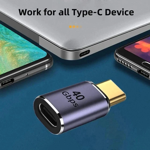 Alt view image 5 of 6 - USB4 Straight Type C Male to Female Extender Adapter, 40Gbps Bandwidth PD 100W Fast Charging 8K Video Converter Fully Compatible with USB4.0, Thunderbolt 3/4 for Laptops, Phones & Docking Stations