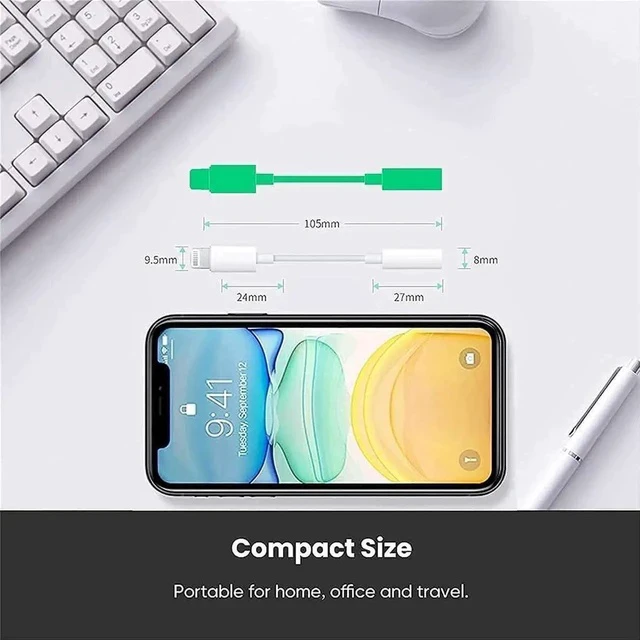 Alt view image 6 of 7 - MFi Certified Lightning to 3.5 mm Headphone Jack Adapter for iPhone 2 Pack iPhone 3.5mm Aux Audio Adapter Converter Cable Dongle Compatible for iPhone 14 13 12 11 Pro Max XS XR X 8 7 6 iPad
