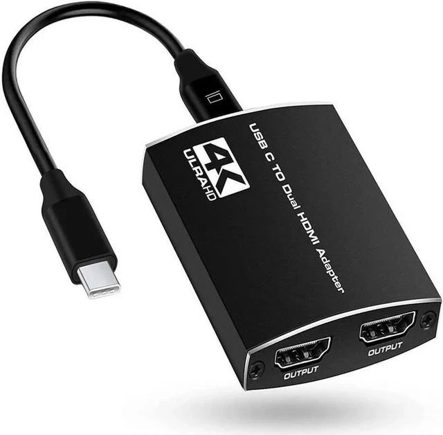Main image of USB C to Dual HDMI Adapter 4K@60Hz with Power Delivery and 3.5mm Audio Jack, Type C to HDMI Converter Compact Premium,USB-C Splitter for MacBook Pro/Air Yoga 920/Thinkpad T480 XPS 13/15