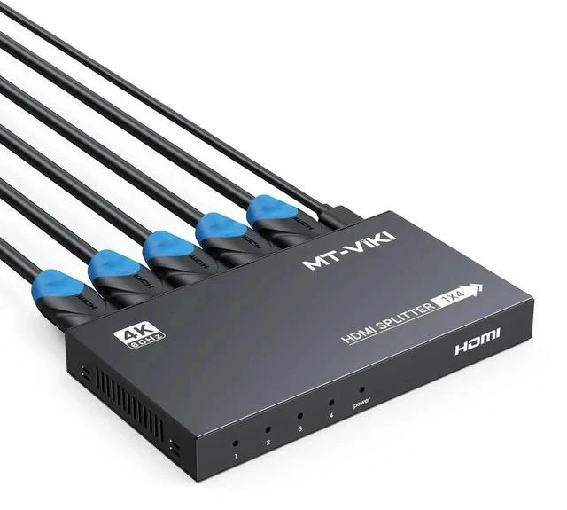 Alt view image 2 of 7 - MT-VIKI 1 in 4 Out HDMI Splitter 4K@60Hz, HDMI 2.0b 18Gbps Video Distributor Support RGB 4:4:4 HDCP2.2, for PS4, Fire Stick, HDTV Monitor
