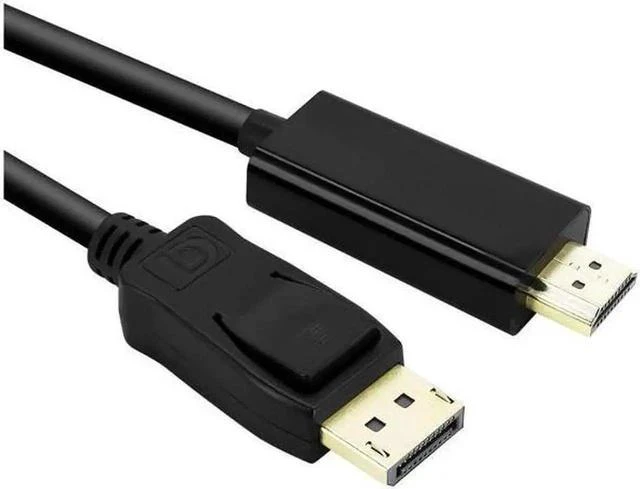 Main image of DisplayPort to HDMI 15 Feet Gold-Plated Cable Avacon Display Port to HDMI Adapter Male to Male Black