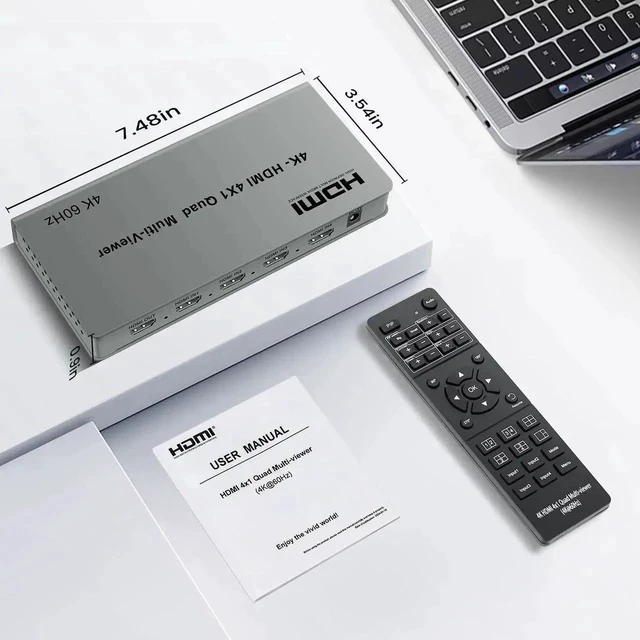 Alt view image 7 of 7 - 4k@60hz HDMI Multi-Viewer Switch with PIP, HDMi Multi-Switcher 4 in 1 Out for Seamless Switch, 4x1 HDMI Multiviewer Supports 8 Viewing Modes, 4k x 2k, 1080P, for Xbox, PS4/5