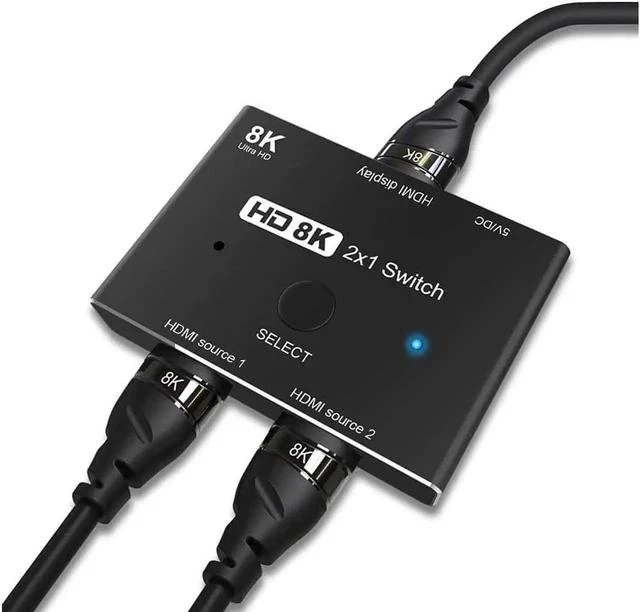 Main image of 2.1 Ultra HD 8K High Speed 48Gbps Directional Switch Only 2in 1out 8K@60Hz 4K@120Hz Splitter Converter Compatible with Xbox PS5 Projectors Monitors
