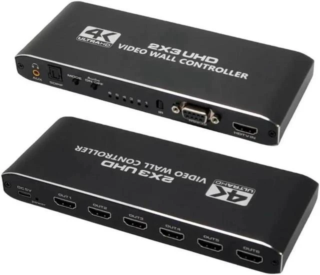 Main image of Video Wall Controller 2x3 4K 3840x2160@30Hz Processor HDMI1.4 HDCP 1.4 Support 14 Display Modes - 1x1 1x2 1x3 1x4 1x5 1x6 2x1 2x2 2x3 3x1 3x2 4x1 5x1 6x1 with 1 Input 6 Output with RS232