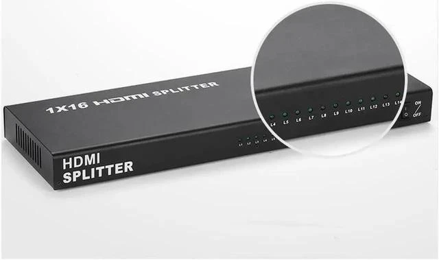 Main image of HDMI Splitter 16 Port 1 In 16 Out Audio Video Mirror Screen 1 to 16 HD 4K