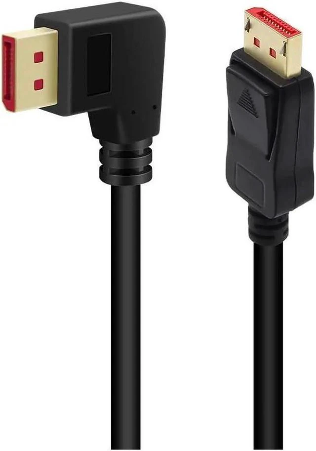 Main image of Right Angle Displayport 1.4 Cable Left Angled Displayport Cable, 90-Degree Angled Displayport Cable V1.4 6FT/1.8M up to 8K/60Hz, 4K/144Hz Supported