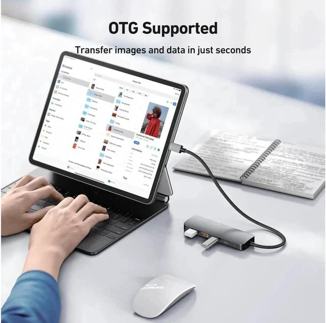 Alt view image 3 of 6 - 4 in 1 USB Hub 10Gbps with 2 USB A Ports+2 USB C Ports, USB 3.2 Gen 2 Hub, USB-C Splitter for iMac, All MacBooks, Mac Laptop Xbox Flash Drive PC