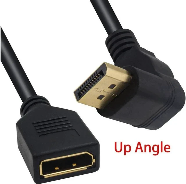 Alt view image 4 of 6 - Displayport Extension Cable 90 Degree Displayport Extender Up Angle Displayport Male to Female DP to DP Extension Adapter Cable Gold Plated 30 CM/12inch