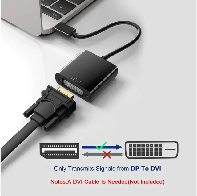 Alt view image 3 of 7 - DisplayPort to DVI DVI-D Single Link Adapter, Display Port to DVI Converter Male to Female Black Compatible for HP and Other Brand