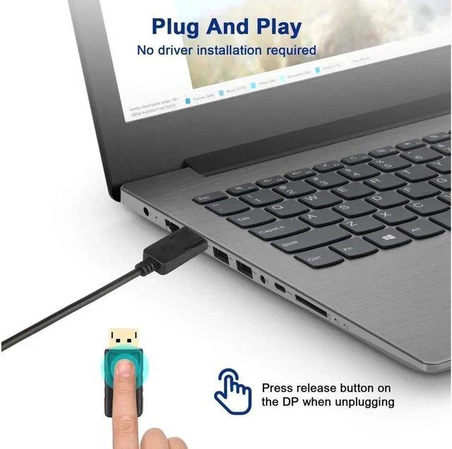 Alt view image 7 of 7 - DisplayPort to DVI DVI-D Single Link Adapter, Display Port to DVI Converter Male to Female Black Compatible for HP and Other Brand