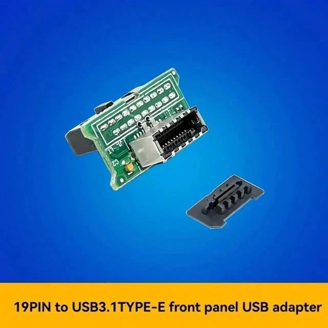 Alt view image 3 of 4 - ST684 USB3.0 19Pin to USB3.1 Type-E 20Pin Header Adapter, Motherboard Internal Connector Converter for Chassis Front USB Type-C Expansion