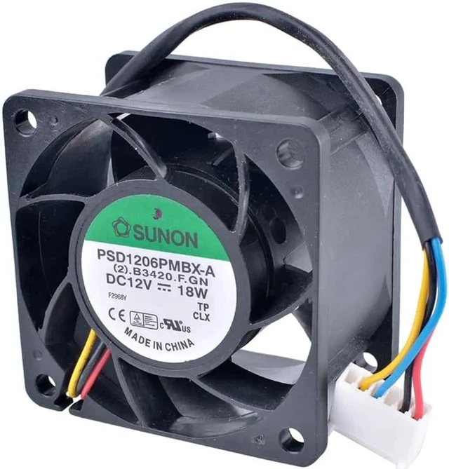 Alt view image 2 of 4 - PSD1206PMBX-A 6cm 60mm fan 6038 12V 18W Double ball bearing large air volume server cooling fan