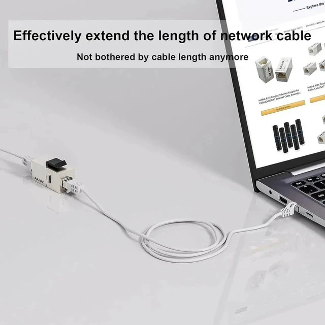 Alt view image 4 of 7 - 25 Pack Shielded Cat7 RJ45 Keystone Coupler Insert, 10Gbps STP Female to Female Ethernet Keystone Jack Extender Adapter, Compatible with Cat5e/Cat6/Cat6A/Cat7 Network Cables for Wall Plate Patch Panel