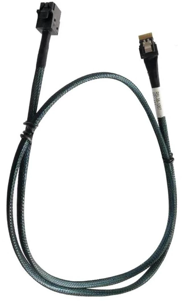 Alt view image 2 of 5 - 1M Slimline SAS Cable SFF-8654 4i 38Pin to SFF-8087 4i 36Pin, PCIe 4.0 & SAS 3.0 Dual Protocol Server Storage Cable